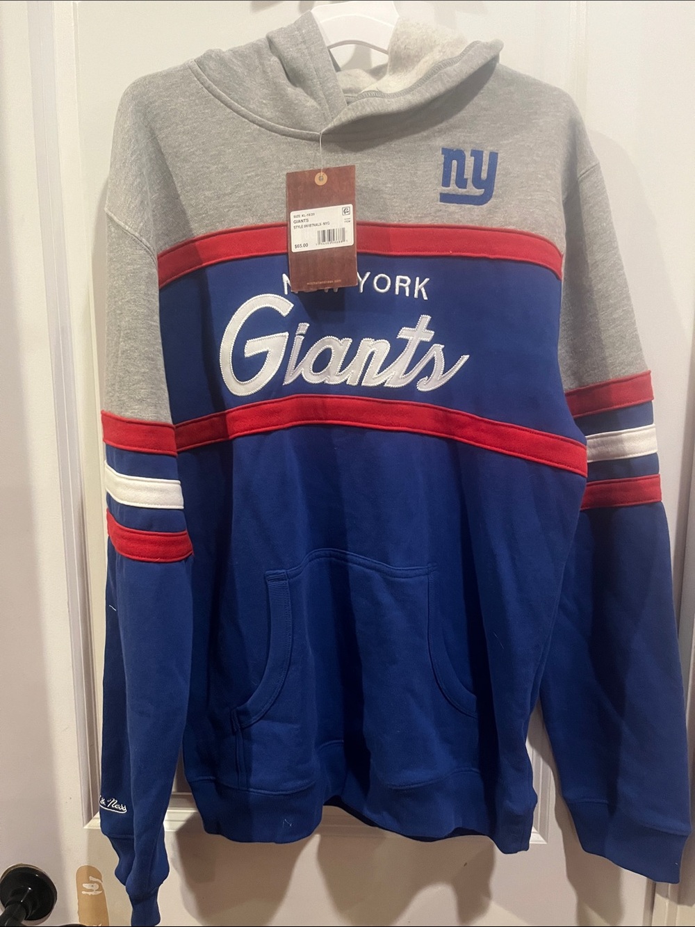 New York Giants Kids Blue & Gray Crewneck Pullover Hoodie